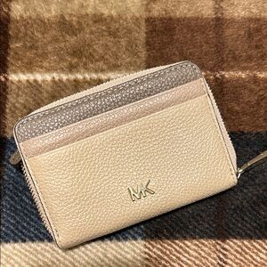 Michael Kors Cream and Brown Leather Wallet